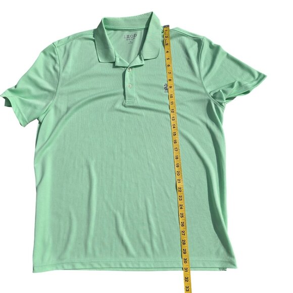 Izod Golf Mens Polo Shirt XL Mint Green Short Sleeve Polyester - Picture 5 of 6